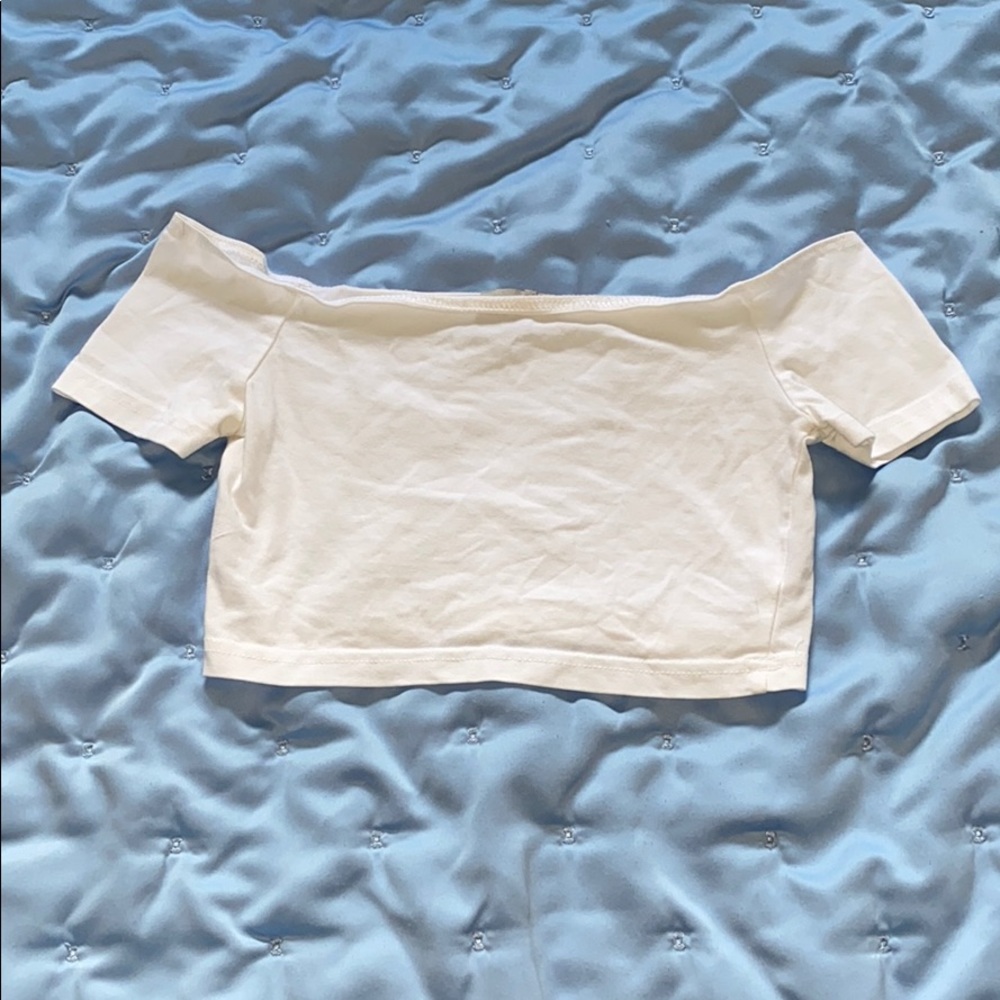 ASOS Off the Shoulder White Crop Top